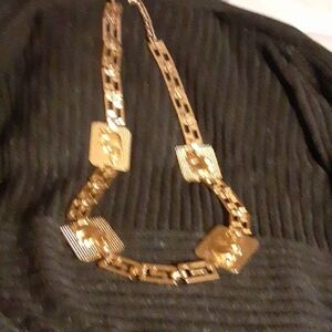 Vtg Escada Goldtone Elephant Chain  Geometric Belt 35.5" L